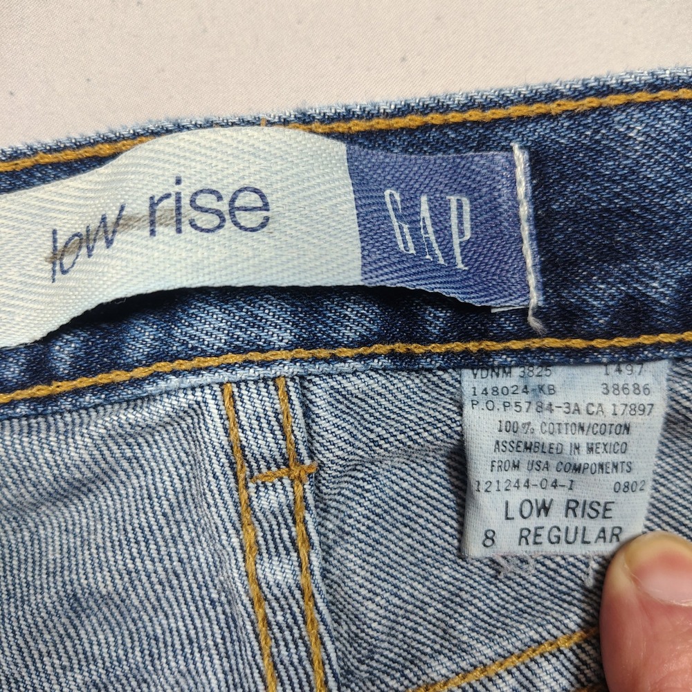 Gap Jeans Women 8 Blue Low Rise Straight Leg Solid Cotton Denim - Picture 3 of 8